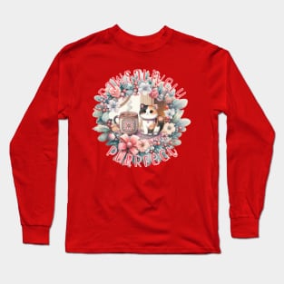 Meowy Catmas Wreath Pawsatively Purrfect 1C3 Long Sleeve T-Shirt